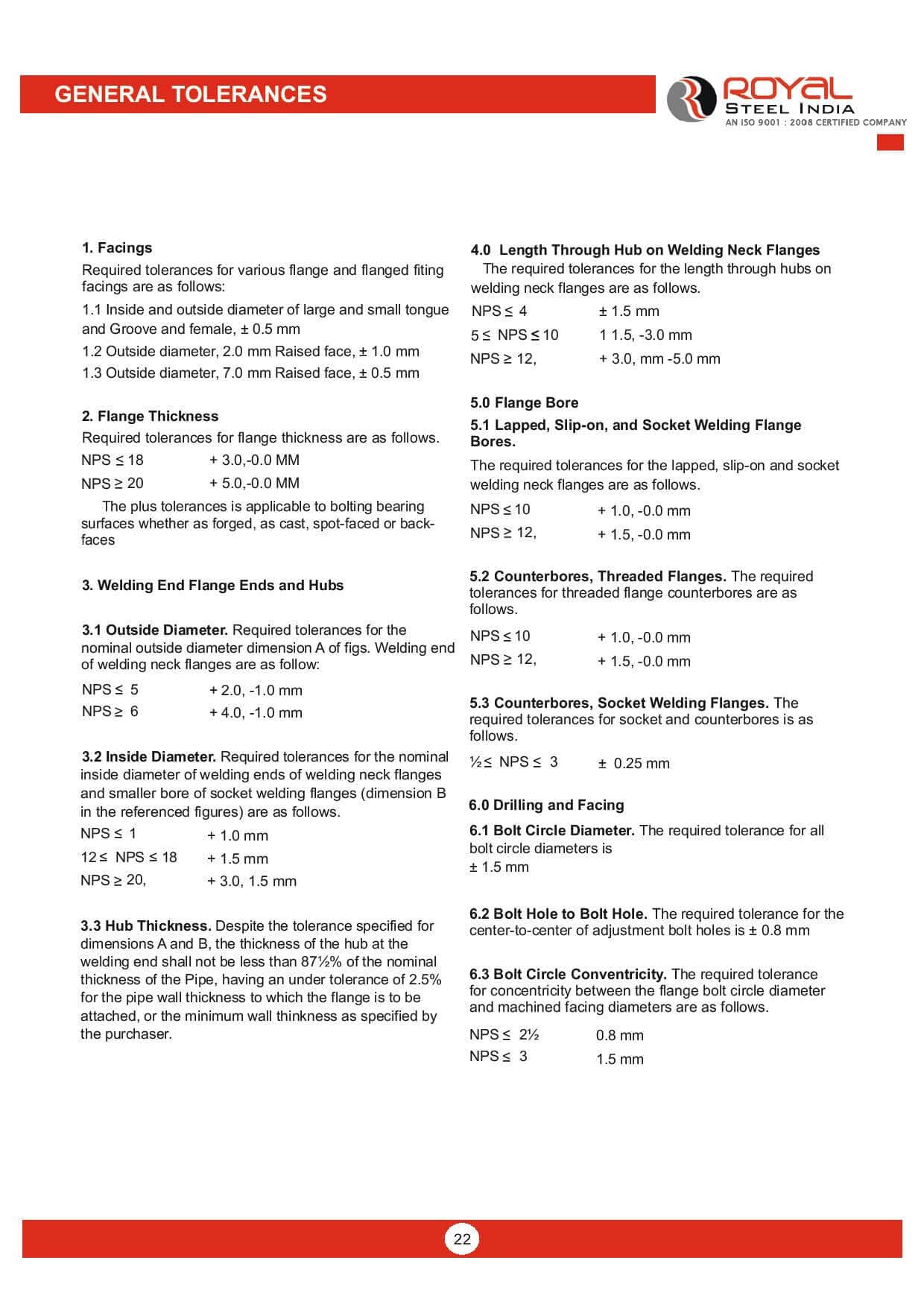 General Tolerances